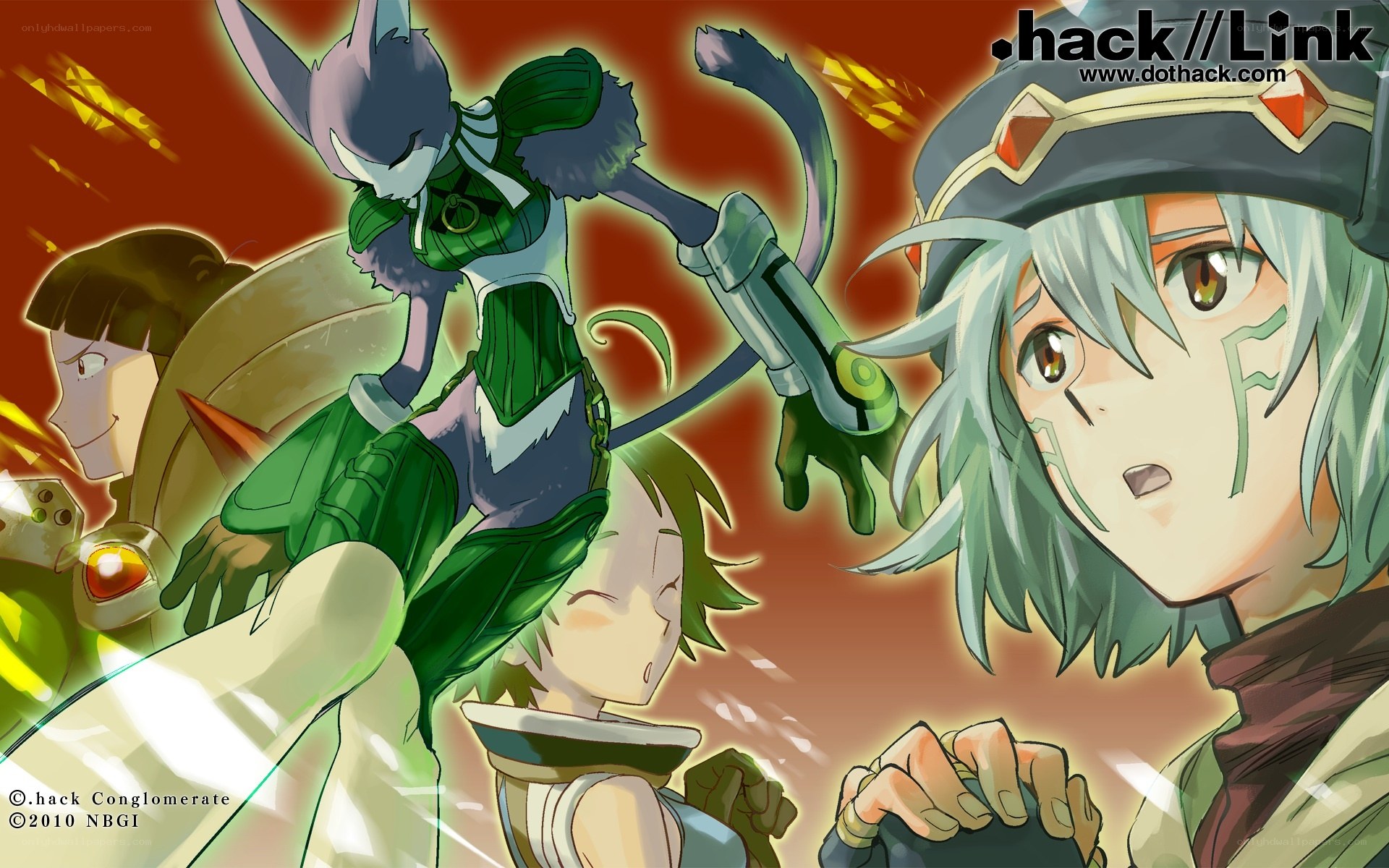 Anime characters in action scene