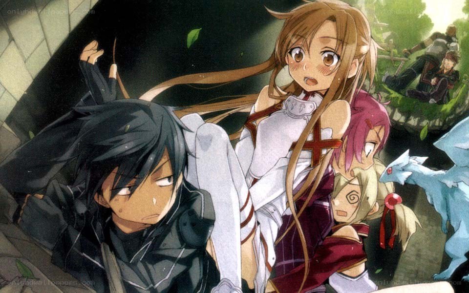 anime characters in action scene