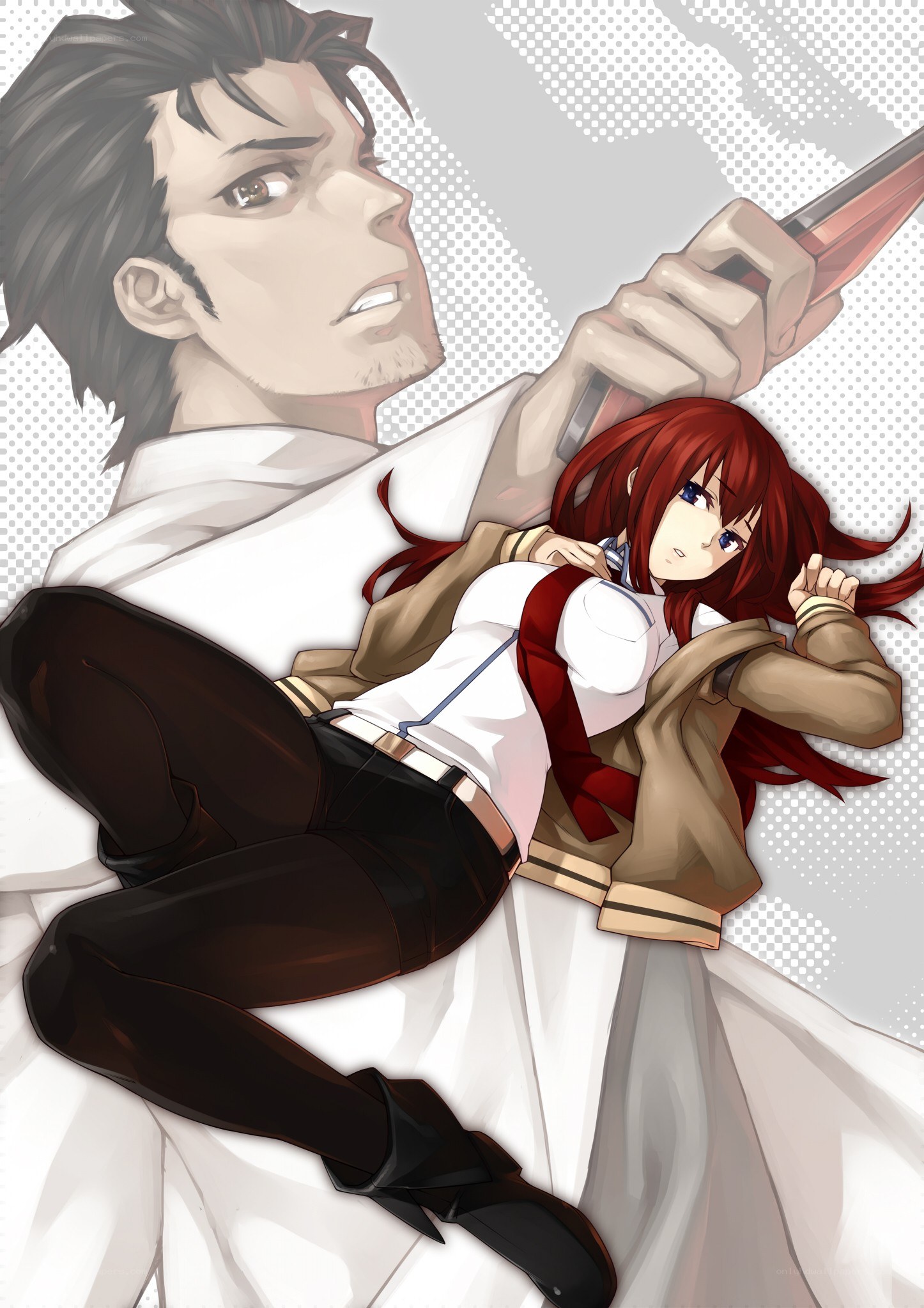 Anime characters in action scene