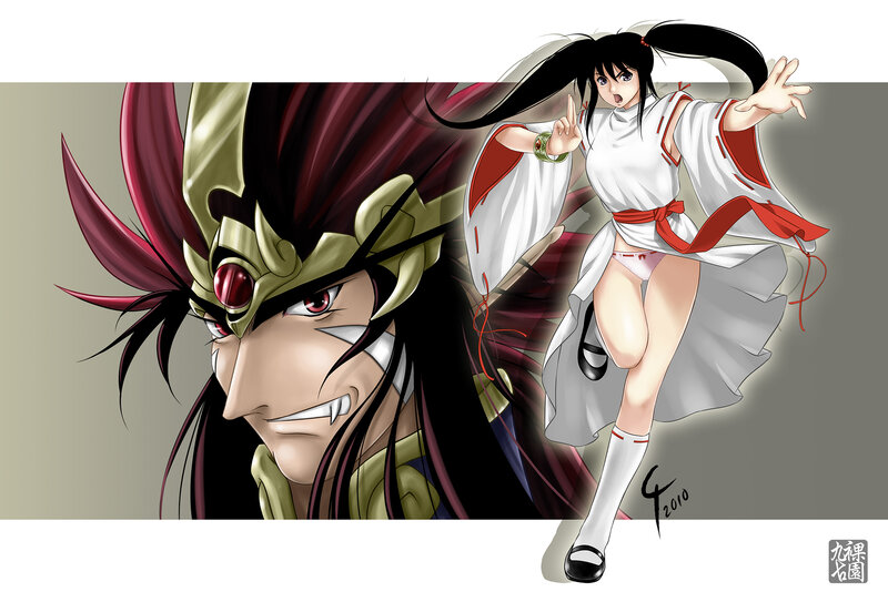 Anime Characters in Action — White