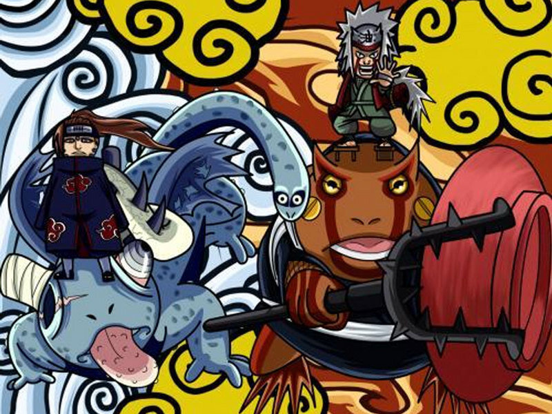 Anime Characters in Action — Yellow, Chaotic, Manga, Animals