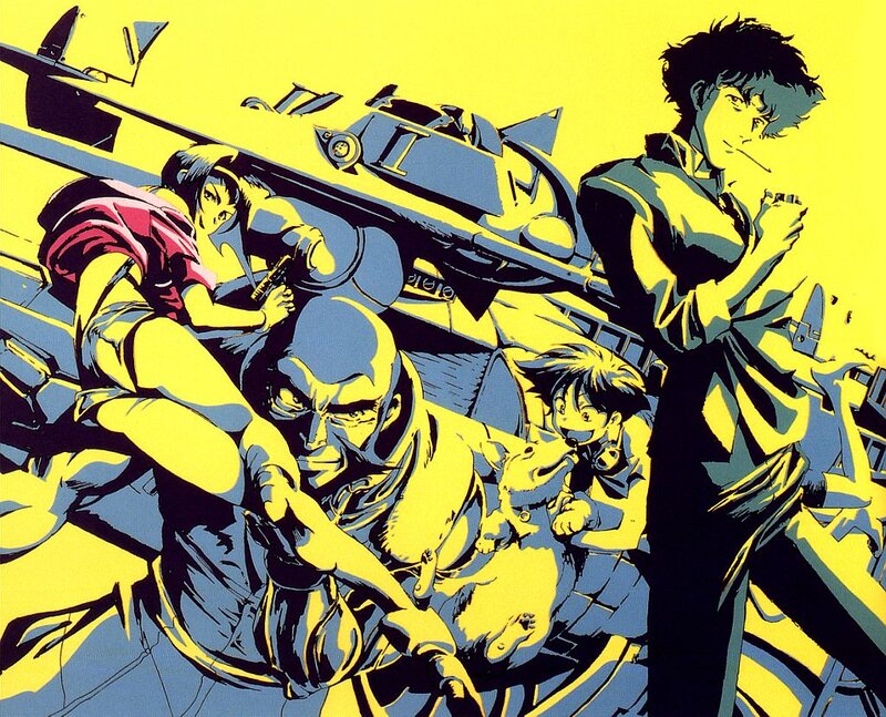 Anime Characters in Action — Yellow, Dramatic, Manga, Airplane