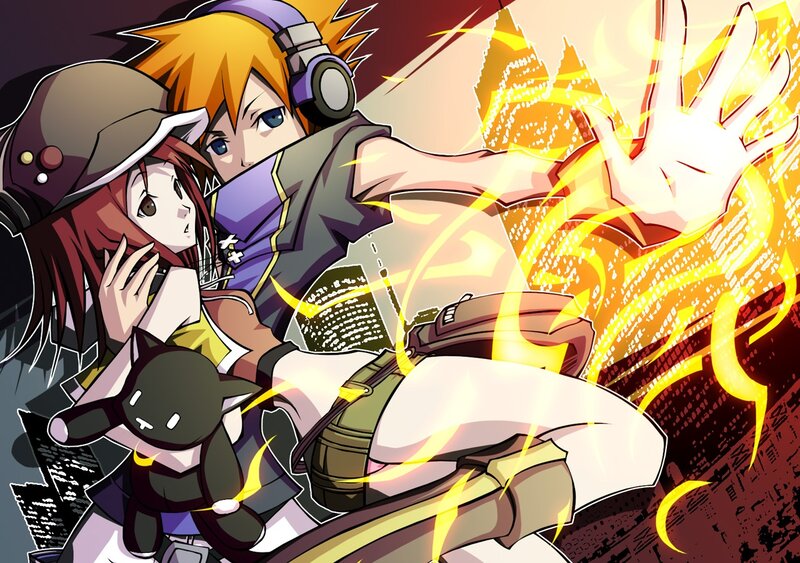 Anime Characters in Action — Yellow, Dramatic, Manga, Headphones