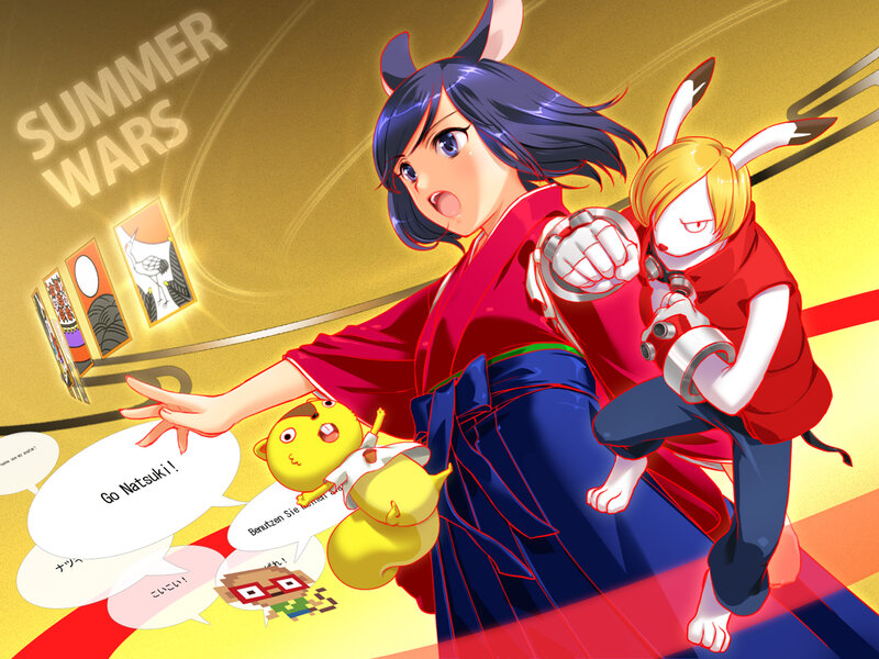 Anime Characters in Action — Yellow, Dynamic, Summer
