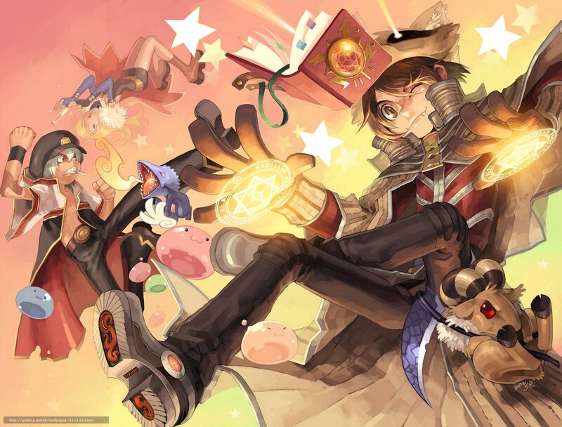 Anime Characters in Action — Yellow, Energetic, Digital Art