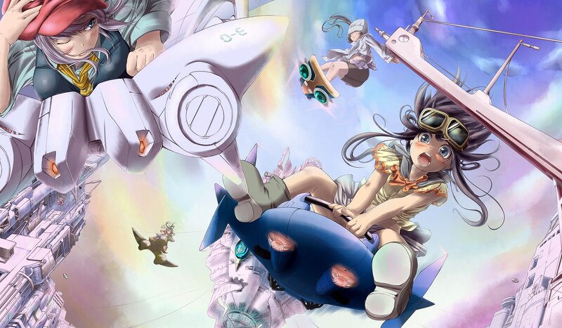 Anime characters in aerial combat