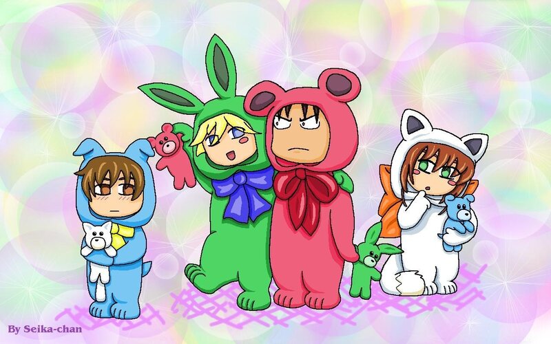 anime characters in animal costumes