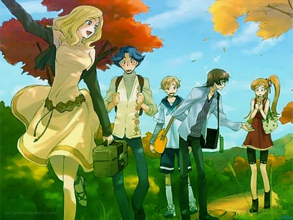 anime characters in autumn