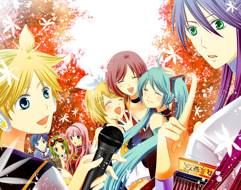 Anime Characters in Autumn — Red, Festive