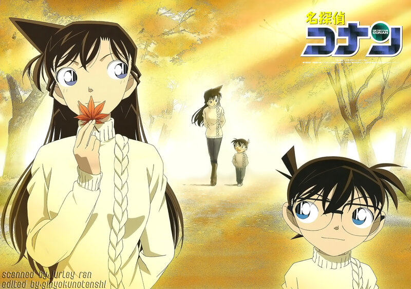 Anime Characters in Autumn — Yellow, Serene, Leaf