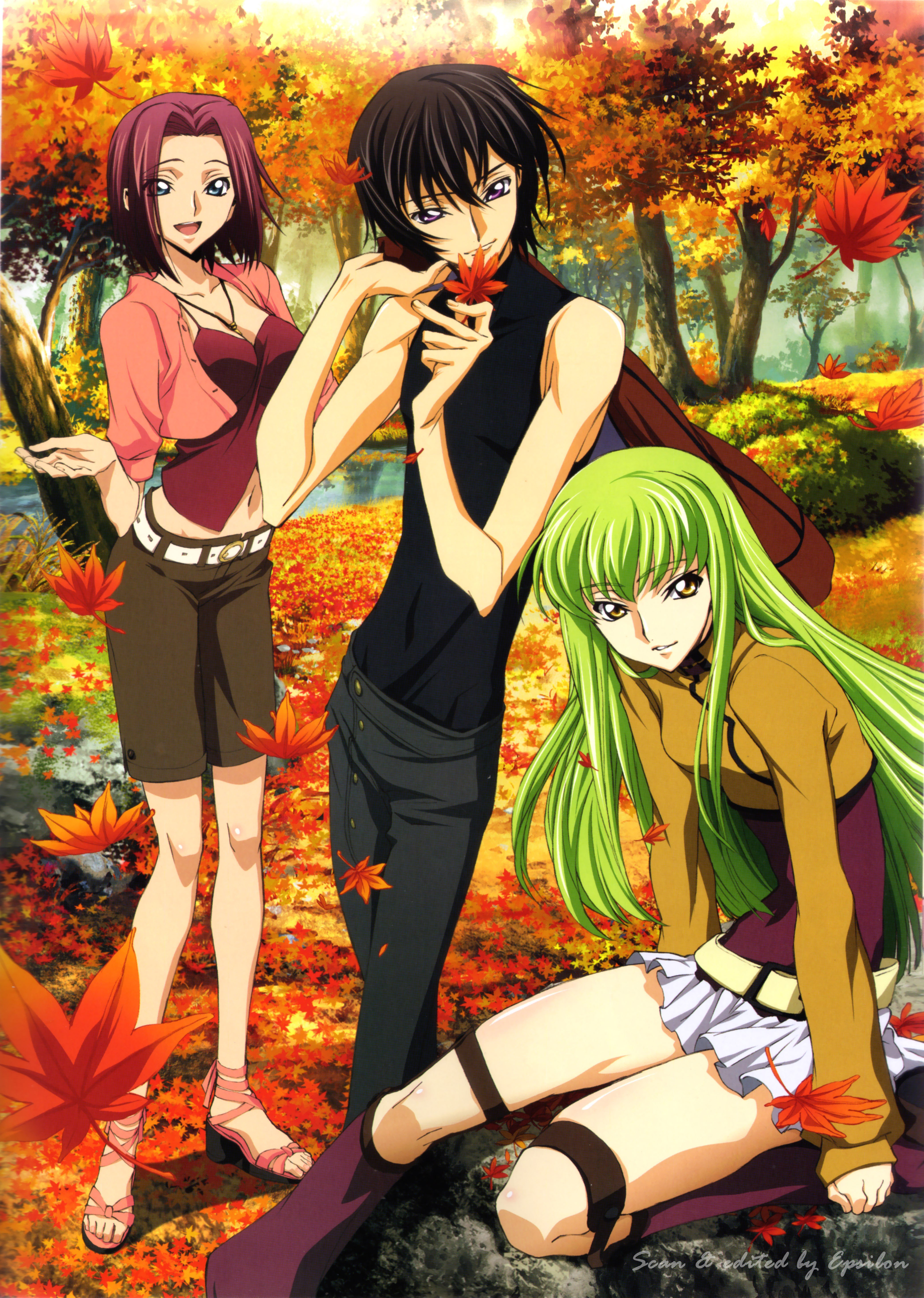 Anime characters in autumn