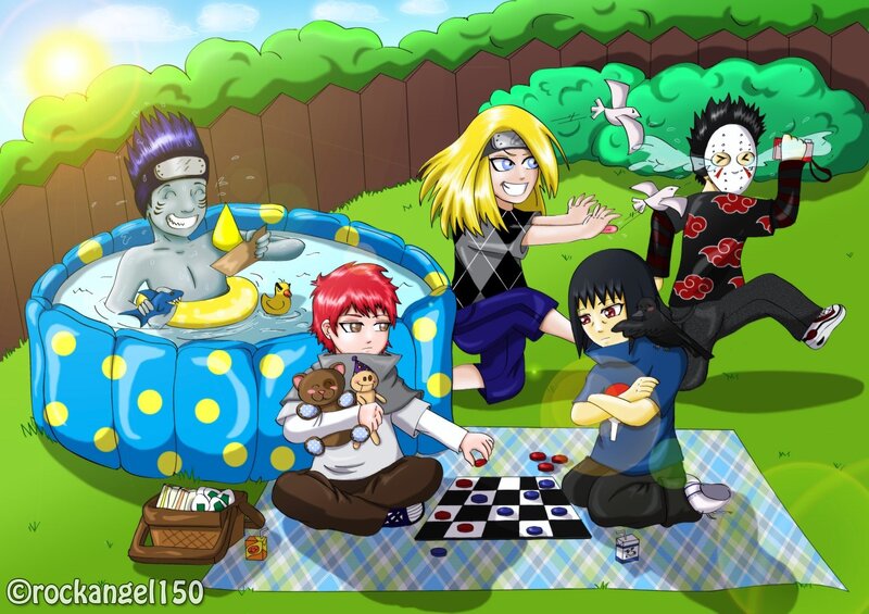 Anime Characters in Backyard