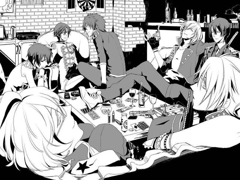 Anime Characters in Bar — Black
