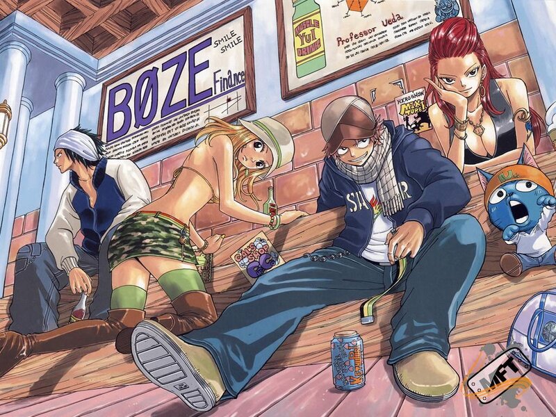 Anime Characters in Bar — Blue