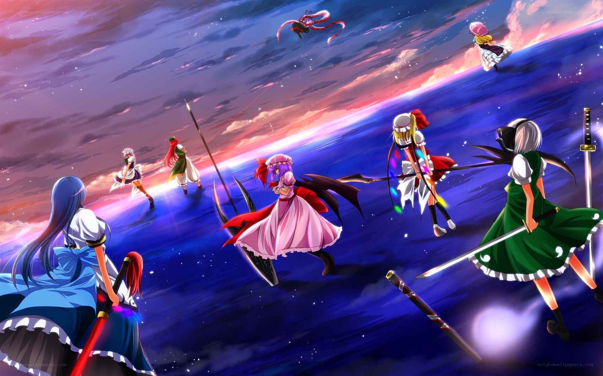 Anime characters in battle
