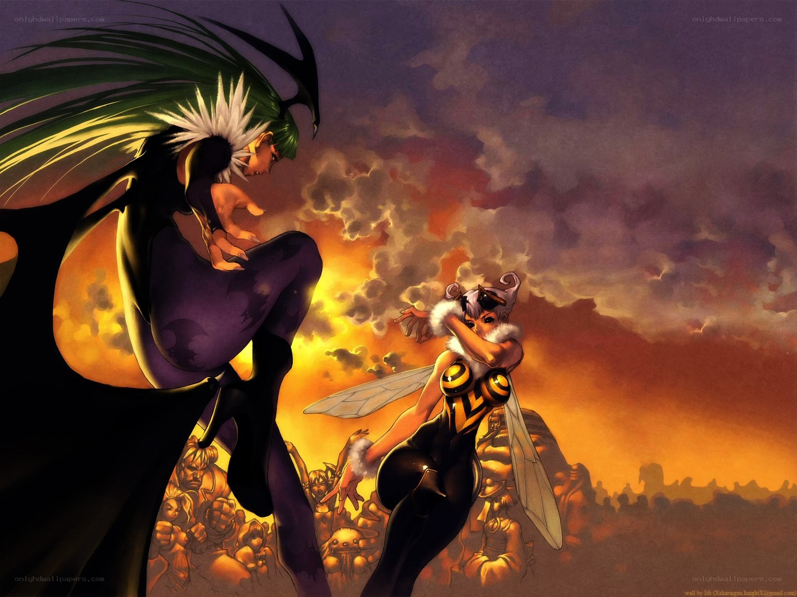 Anime characters in battle