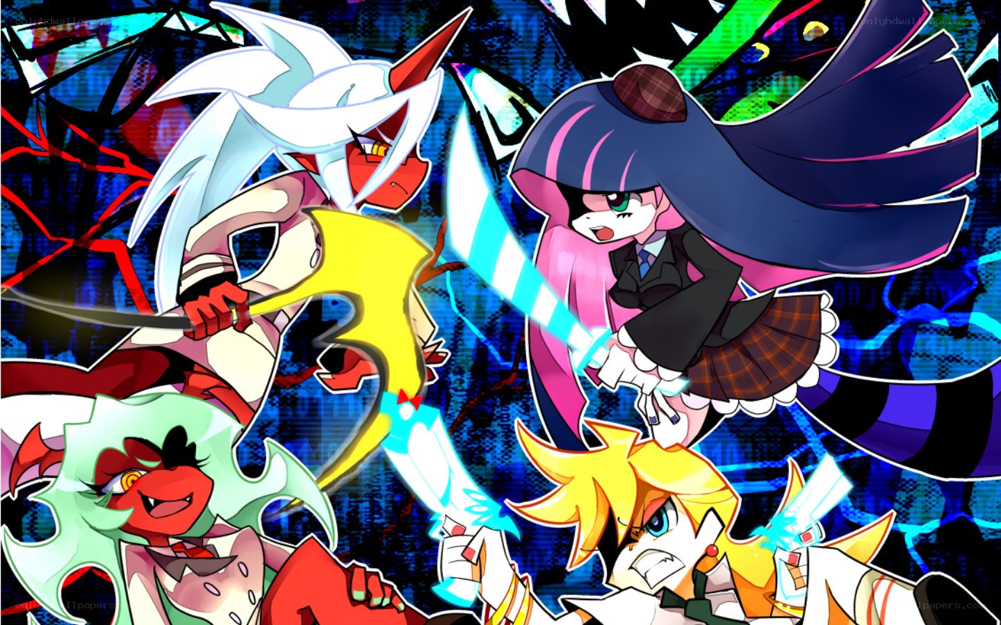 Anime characters in battle