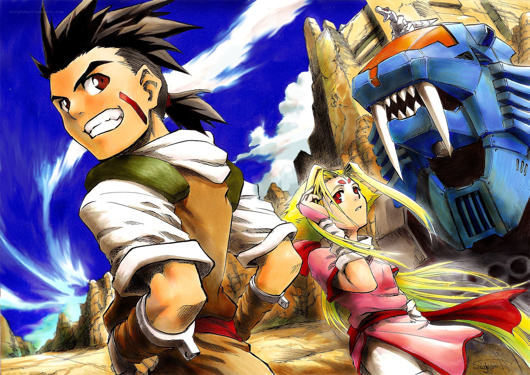 Anime characters in battle