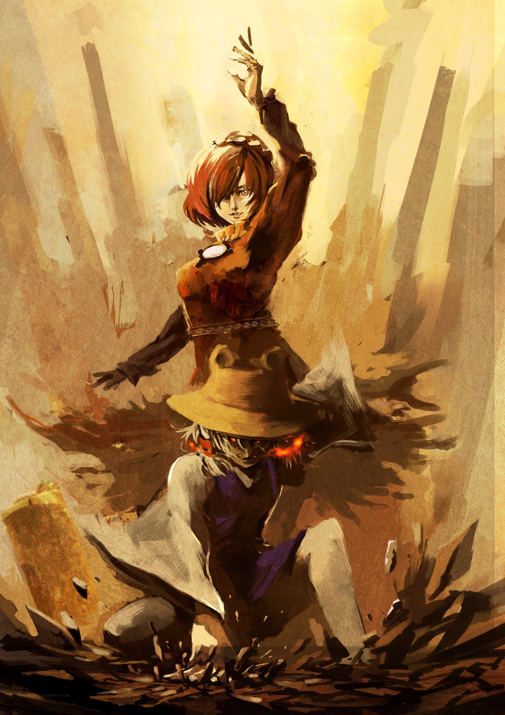 Anime characters in battle
