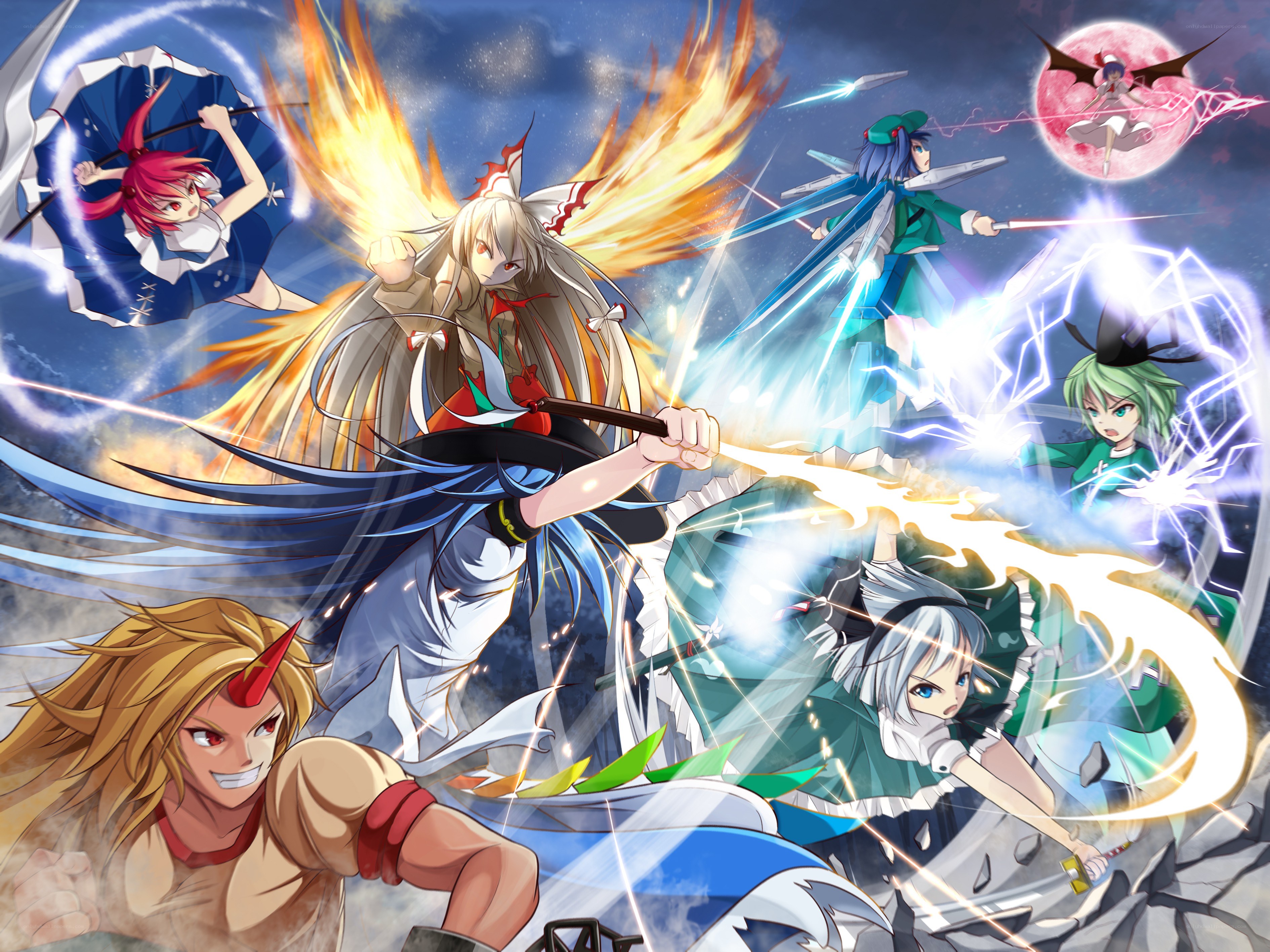 Anime characters in battle