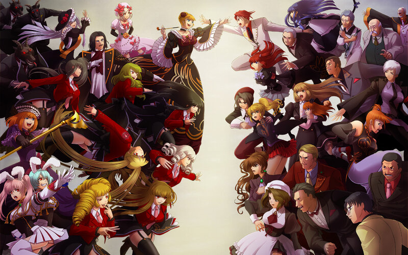 Anime Characters in Battle — Black, Chaotic, Crowd