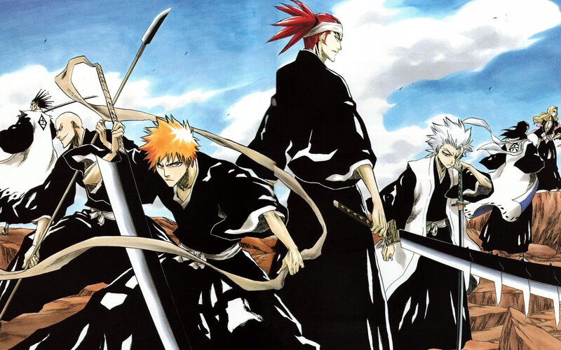 Anime Characters in Battle — Black, Dramatic, Afternoon