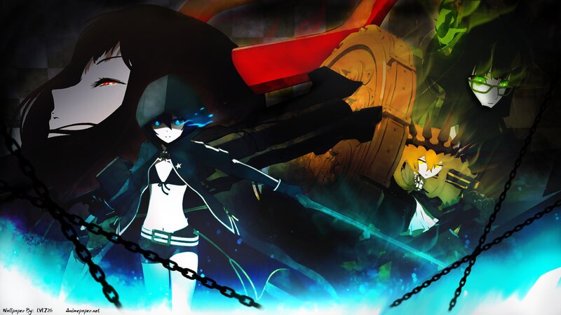 Anime Characters in Battle — Black, Dramatic, Digital Art
