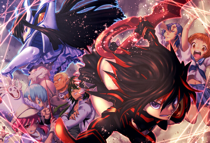 Anime Characters in Battle — Black, Dramatic, Manga, Sword, Magic