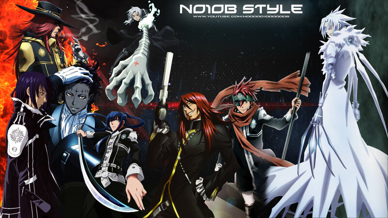 Anime Characters in Battle — Black, Dramatic, Night, Sword