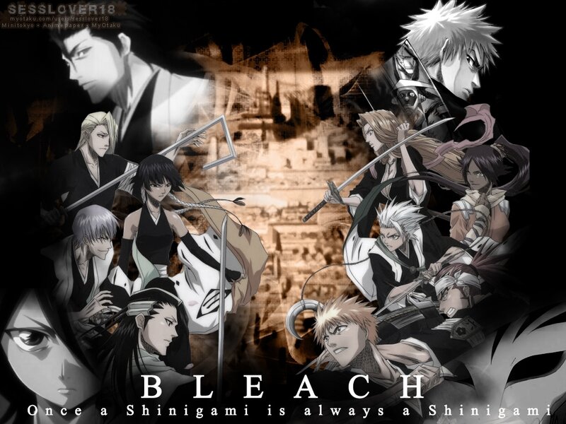 Anime Characters in Battle — Black, Dramatic, Swords, Shinigami