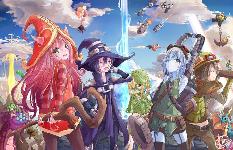 Anime Characters in Battle — Blue, Chaotic, Afternoon