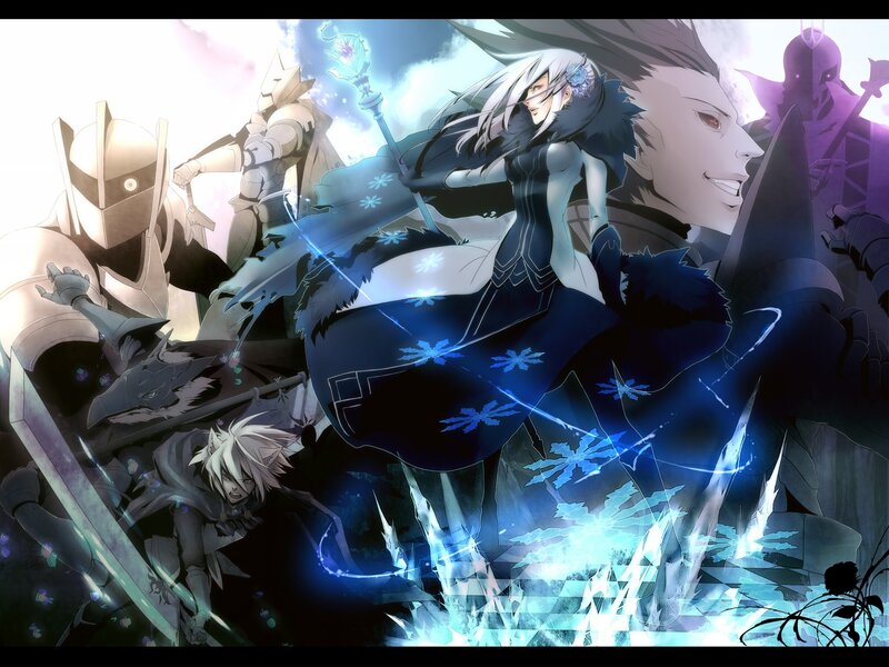 Anime Characters in Battle — Blue, Dramatic, Digital Art, Magic
