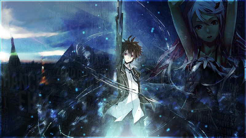 Anime Characters in Battle — Blue, Dramatic, Night, Digital Art, Cityscape