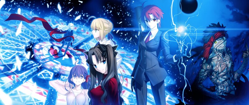 Anime Characters in Battle — Blue, Dramatic, Night, Magic, Swords