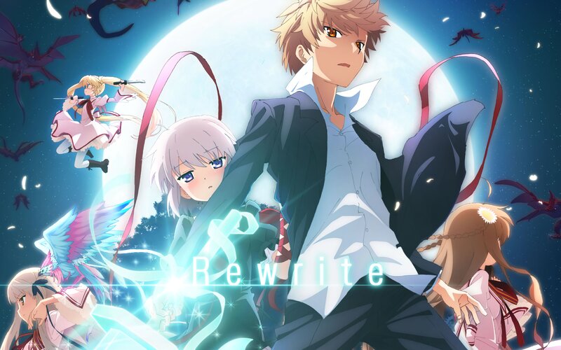 Anime Characters in Battle — Blue, Dramatic, Night, Moon, Dragons