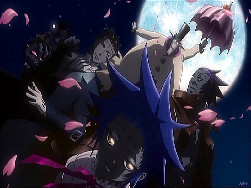 Anime Characters in Battle — Blue, Dramatic, Night, Moon