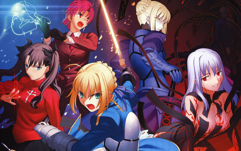 Anime Characters in Battle — Blue, Dramatic, Night, Swords, Magic, Armor
