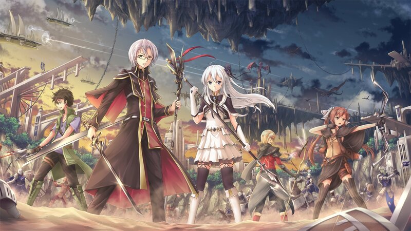 Anime Characters in Battle — Brown, Dramatic, Sunset