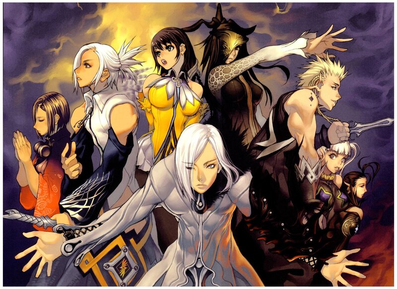 anime characters in battle formation