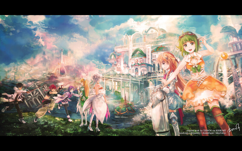 Anime Characters in Battle — Green, Dramatic, Afternoon