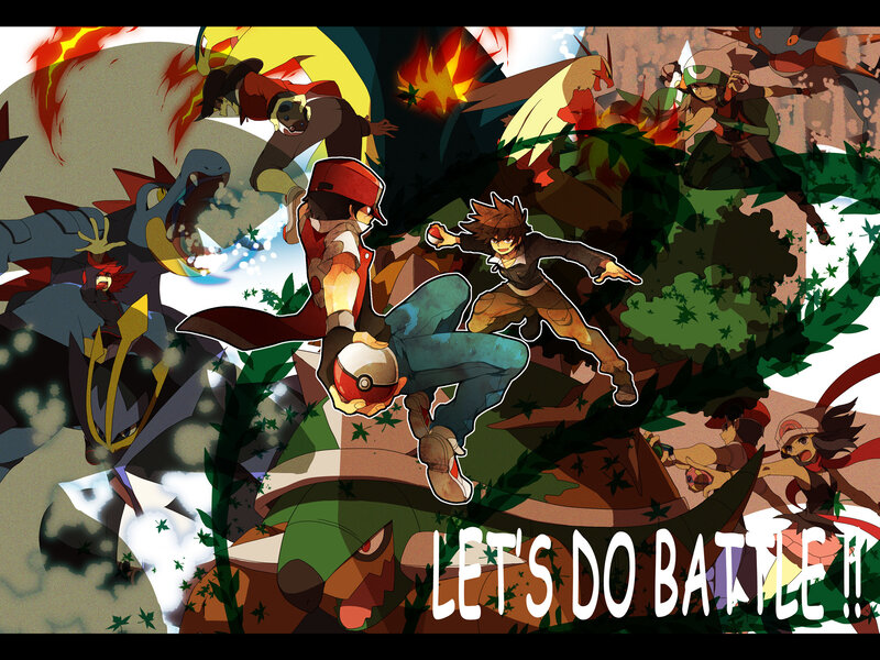 Anime Characters in Battle — Green, Dramatic, Manga, Pokémon