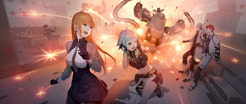 Anime Characters in Battle — Orange, Dramatic, Action-packed