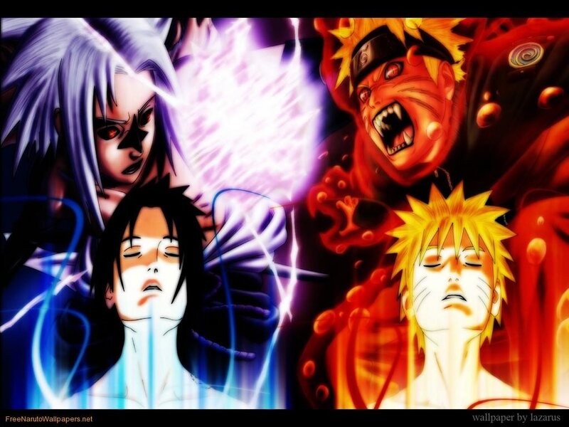 Anime Characters in Battle — Purple, Dramatic, Lightning