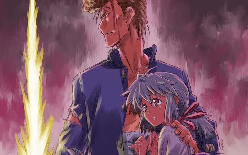 Anime Characters in Battle — Purple, Dramatic, Manga, Fire