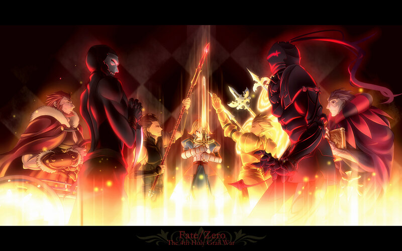 Anime Characters in Battle — Red, Dramatic, Digital Art