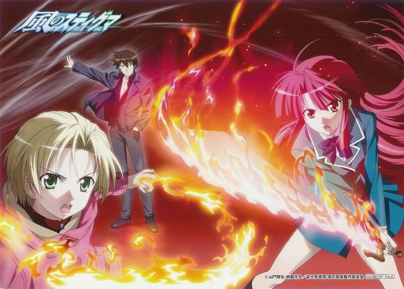 Anime Characters in Battle — Red, Dramatic, Fire