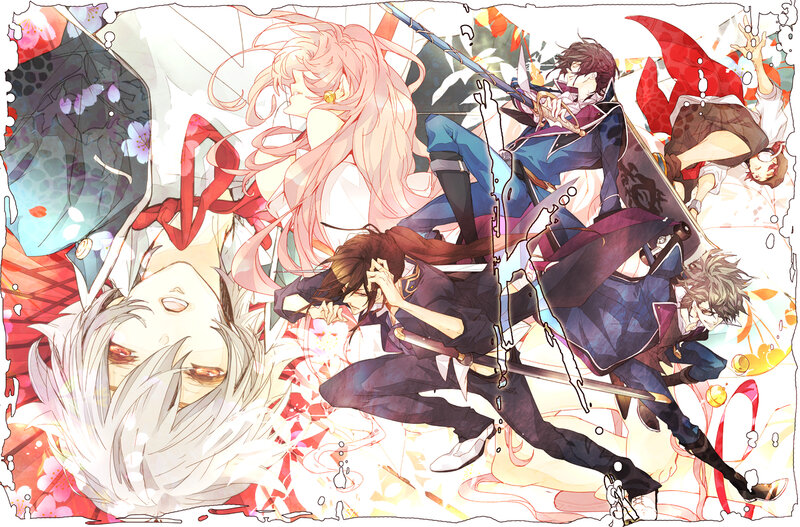 Anime Characters in Battle — Red, Dramatic, Manga, Swords