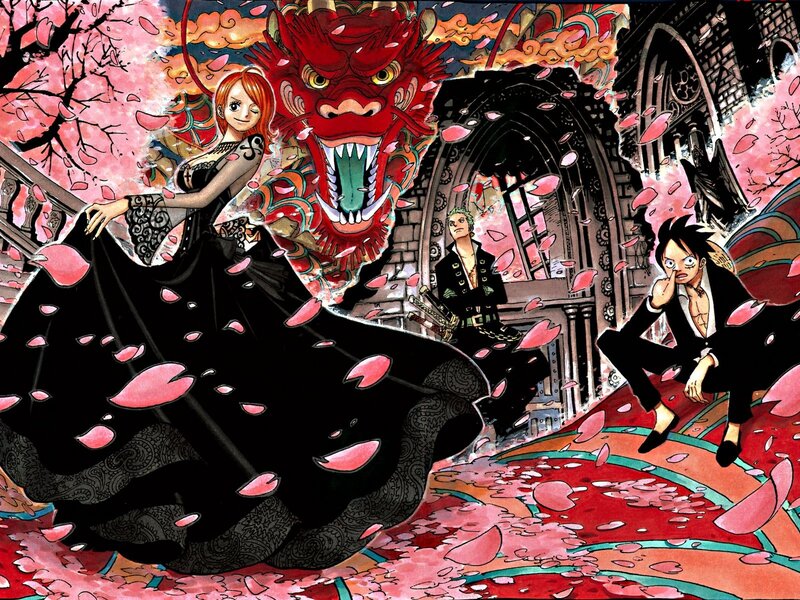 Anime Characters in Battle — Red, Dramatic, Spring