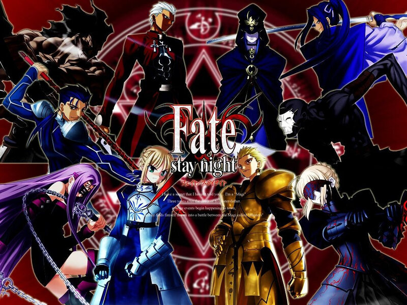 Anime Characters in Battle — Red, Dramatic, Swords, Magic Circles