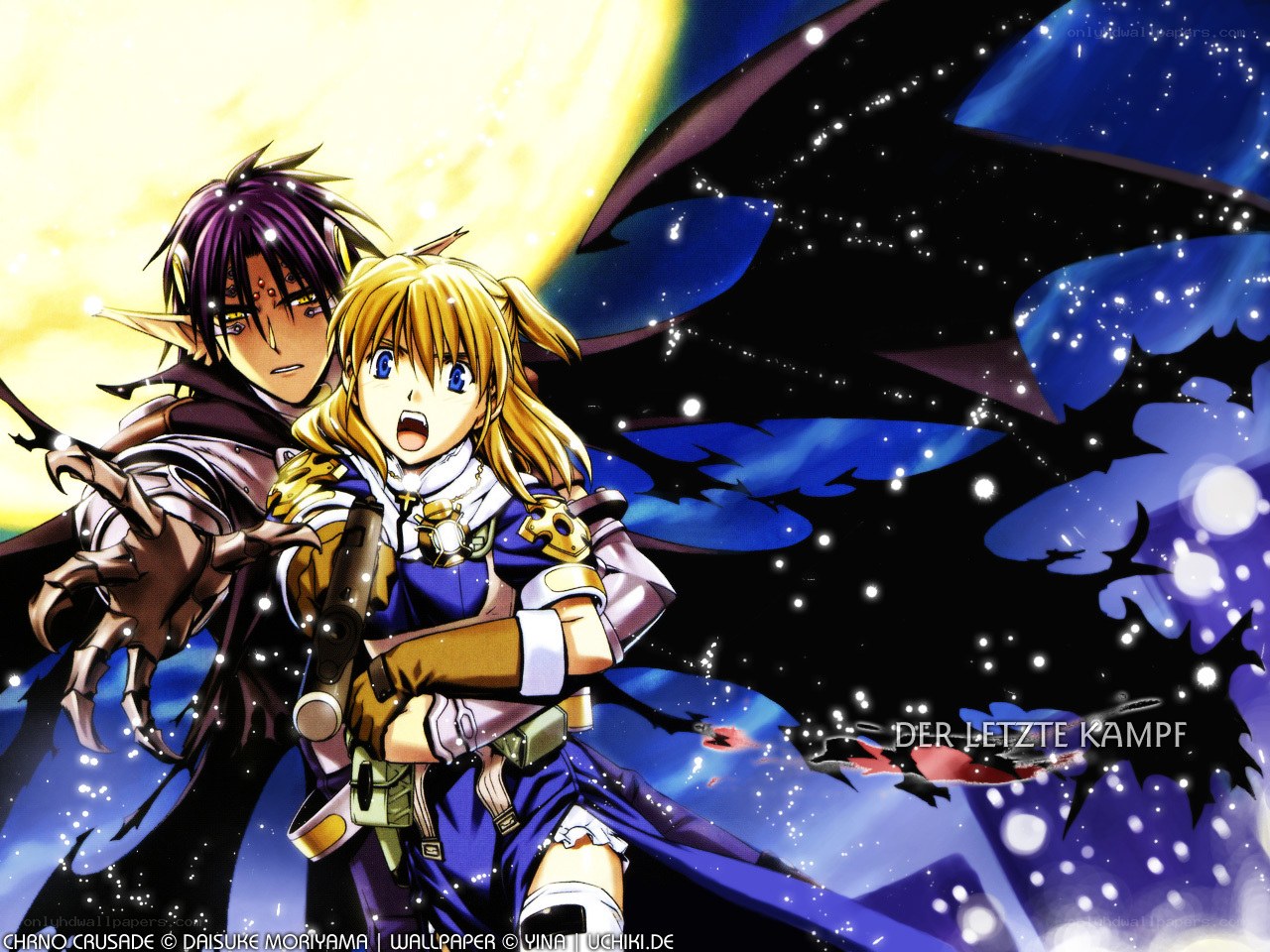 Anime characters in battle scene